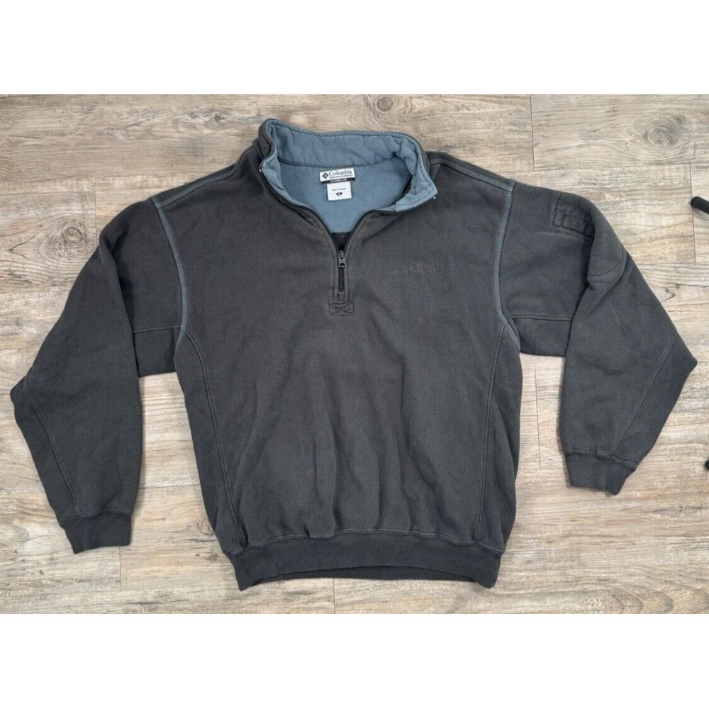 Columbia Sportswear Jacket M Gray/Blue Men's 1/4 Zip Pullover Long Sleeve XM6769